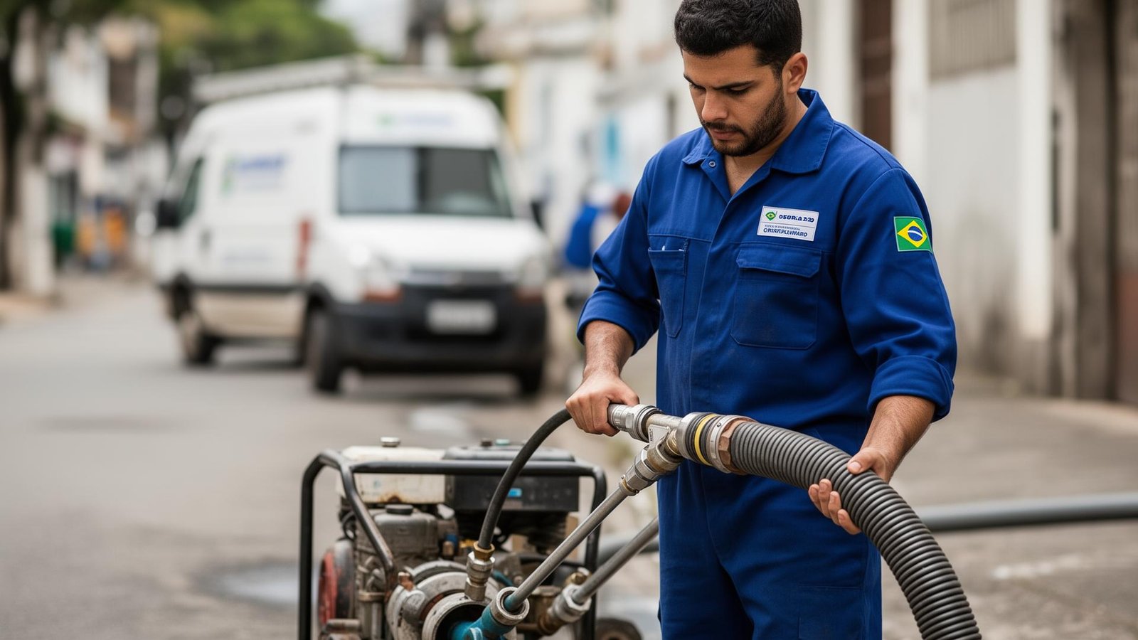 Desentupidora em Camaçari - profissional realizando desentupimento
